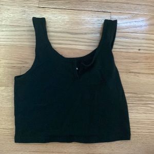 V-neck split black top from target